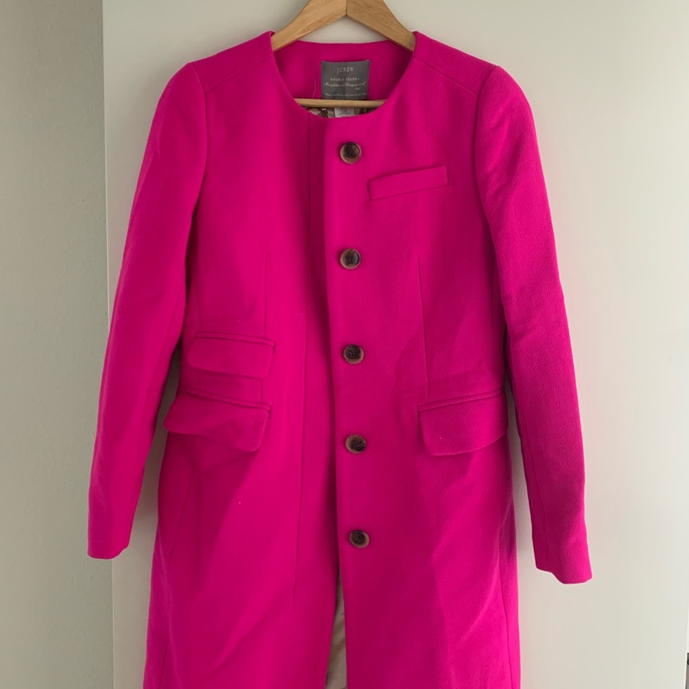 J.Crew classy pink Italian wool coat